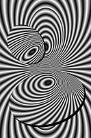 Auge in Auge monochrome optische Illusion Täuschung