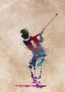 Golfspieler 1 Sport #Golf #Sport von JBJart Justyna Jaszke Miniaturansicht