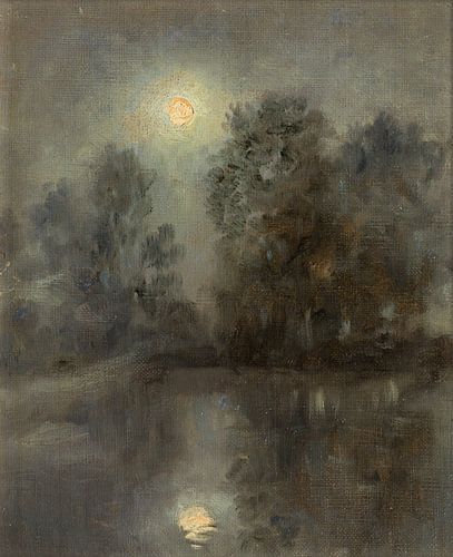 Theodor von Hörmann, Maanverlichte nacht aan de rivier