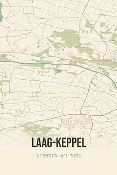 Vintage landkaart van Laag-Keppel (Gelderland) van MijnStadsPoster