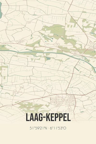 Vintage map of Laag-Keppel (Gelderland) by Prints of Place