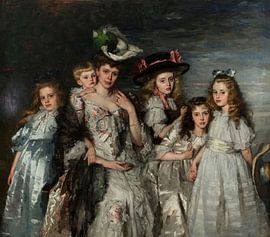 Portrait of Mrs. A.G.M. van Ogtrop-Hanlo (1871-1944) and her five children, Thérèse Schwartze