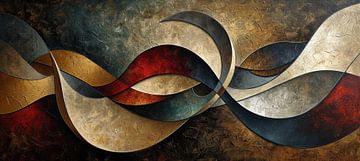 Abstracte Kleurkracht | Infinite Bronze Symphony van Kunst Kriebels
