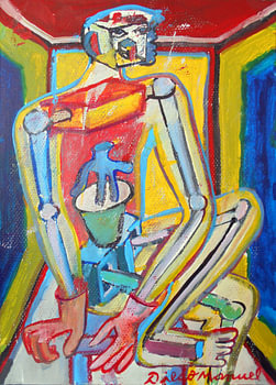 Un homme assis sur une chaise