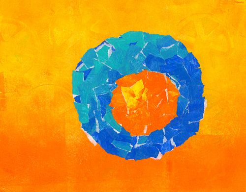 Orange dans un bol bleu Collage