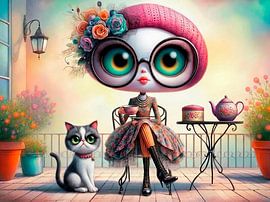 Une femme branchée boit du thé sur ¡ guay !