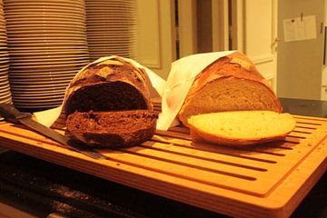 2 sneden brood  bij de lunch van Kasteel de Vanenburg van Veluws