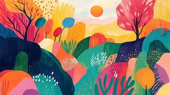 Paysage abstrait et coloré