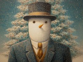 Meneer Sneeuw Met Stropdas van ARTEO Schilderijen