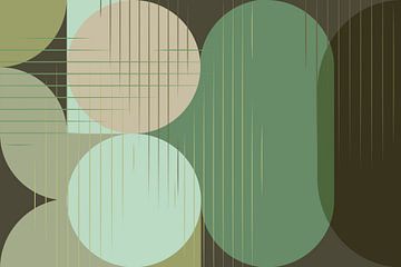 Mid-Century Bauhaus Boog Curves Geometrie Abstractie van Mad Dog Art