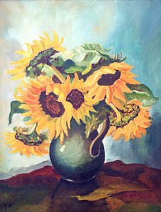 still life with flowers in a vase
