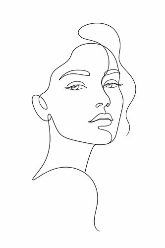 Timeless Beauty – Minimalist Line Art Woman – Elegant Black-and-White Wall Art – Modern One-Line Art Poster