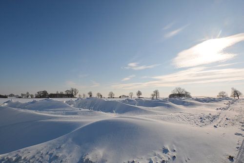 Sneeuwjacht bij Neukamp, Putbus, eiland Rügen