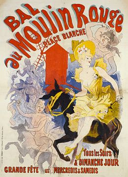 Moulin Rouge Lithografie affiche 1889 van Atelier Liesjes