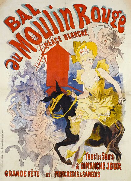 Affiche de la lithographie du Moulin Rouge 1889 par Atelier Liesjes