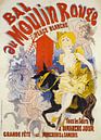 Moulin Rouge Lithografie affiche 1889 van Atelier Liesjes thumbnail