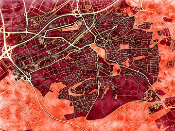 Kaart van Böblingen in de stijl 'Amber Autumn' van Maporia