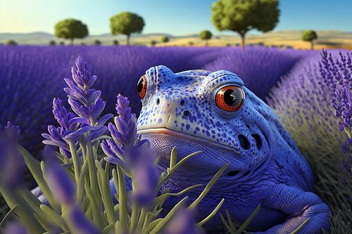 Frosch im Lavendelfeld - Digital Art