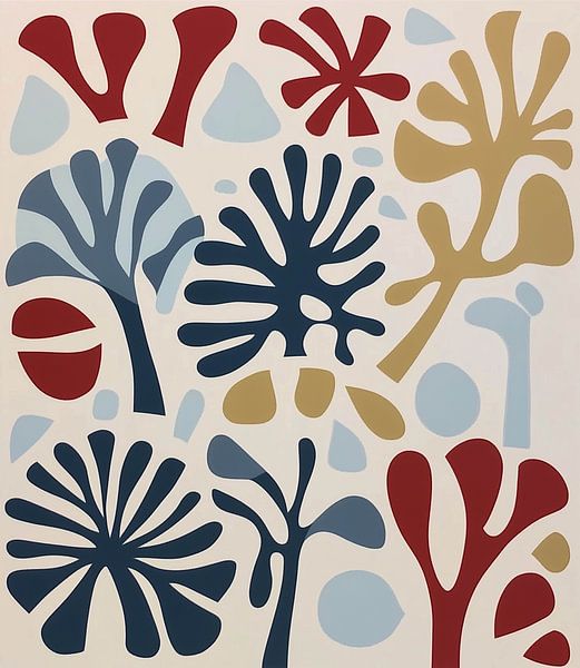 Cheerful composition of plant-like silhouettes by Color Square