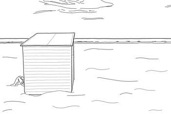 Strandcabine met verborgen lezer