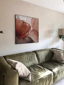 Botanical Brilliance VIII Botanical Beauty Abstract watercolour in earth tones rust brown, terracotta and sparkling gold