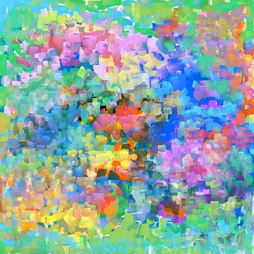 digitaler Blumenstrauß 1 in Pop Art Farben von Claudia Gründler