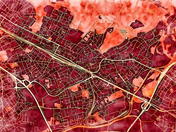 Kaart van Troisdorf in de stijl 'Amber Autumn' van Maporia