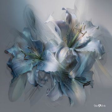 Blume in Blau von Gelissen Artworks