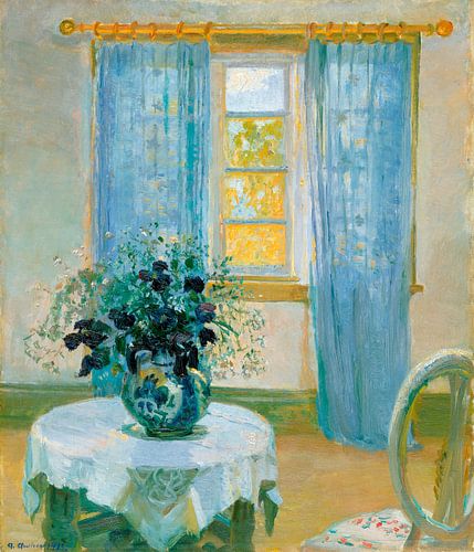 Interieur met clematis, Anna Ancher