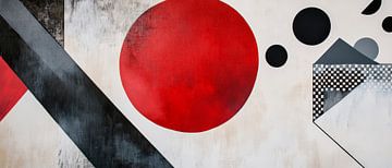 Geometric composition in red and black by Poster Art Shop