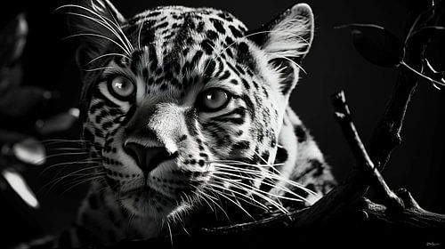 wilde dieren in zwart-wit