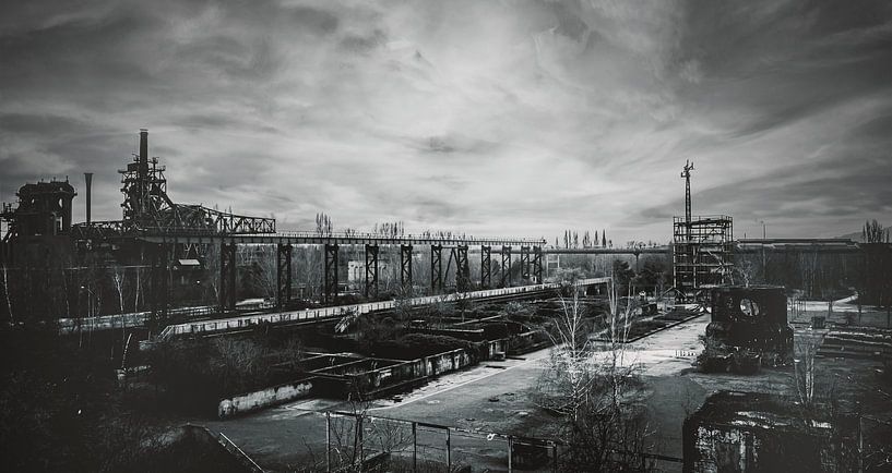 Landschaftspark Duisburg Nord - Panorama Silhouette - steelworks, colliery and blast furnace in the  by Jakob Baranowski - Photography - Video - Photoshop