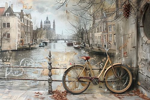 Amsterdam Fiets -  Romantisch Stadsgezicht