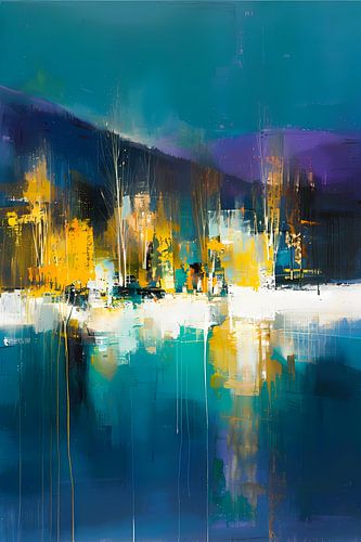 Abstracte digitale kunst van kleurrijk landschap