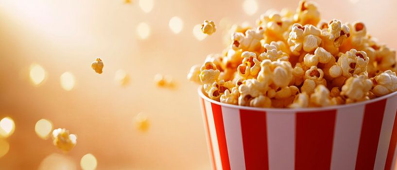 Freshly prepared popcorn in a tub by Poster Art Shop