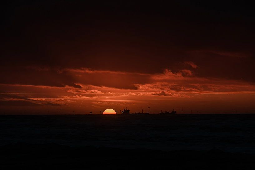 Coucher de soleil | Navigation | Port | Wijk aan Zee par Mascha Boot