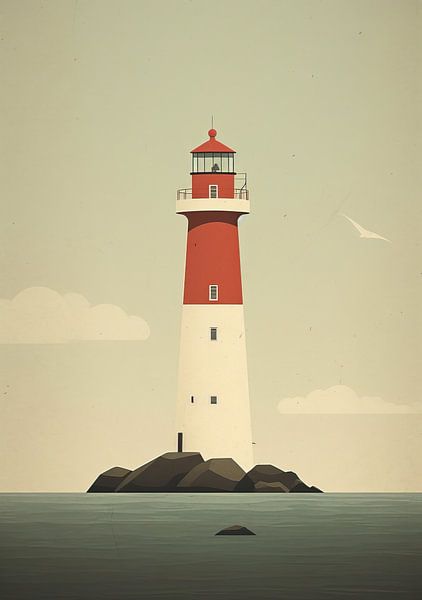 Lighthouse Poster Maritime Sea Art Print by Niklas Maximilian