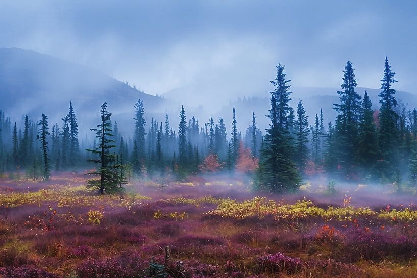 Mystieke mist van fernlichtsicht