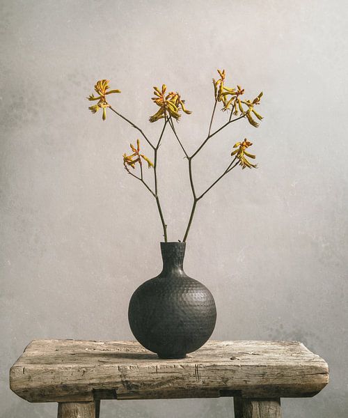 Kangaroo leg and black vase by Mariska Vereijken