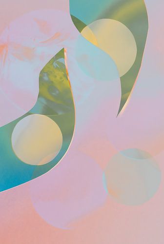 Abstrakte Collage in Pastelltönen