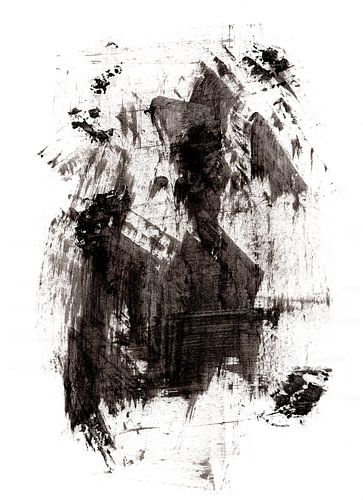 Traits de pinceau minimalistes à l'encre en noir sur blanc no. 1