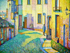 Straatje in Bergamo, Italië