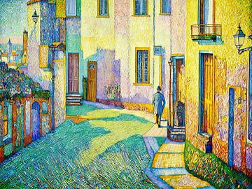 Straatje in Bergamo, Italië van Hans Levendig (lev&dig fotografie)