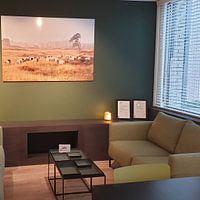 Klantfoto: schapen op de hei van anton havelaar, op aluminium