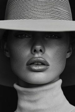 Elegant woman with wide hat by Poster Art Shop