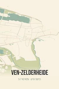 Vintage landkaart van Ven-Zelderheide (Limburg) van Rezona