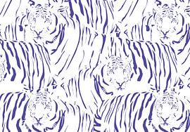 Stylish Tigers – Minimal Jungle Pattern by Sadiku-Reijmers