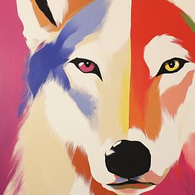 Abstrakter Wolf in Farben von Moderne Kollektion