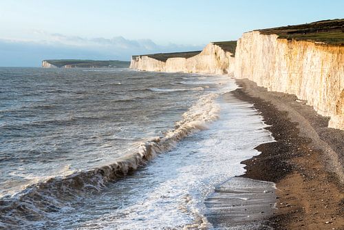 The English coastline with the Seven Sisters, seven chalk cliffs lying side by side by Nature in Stock