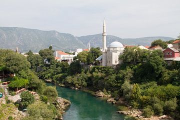 Overzicht op de moskee van Mostar